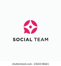 chat people logo design vector silhouette illustration