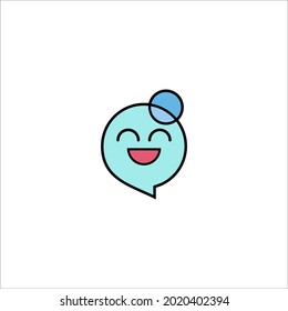 chat and people smile logo design vector sign