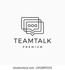 Chat-Menschen Talk Bubble Diversity Social Outline Logo Vektorgrafik Icon Illustration
