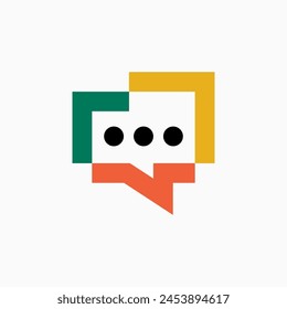 Chat People Talk Bubble Social Diversity Colorful Logo Vector icon illustration