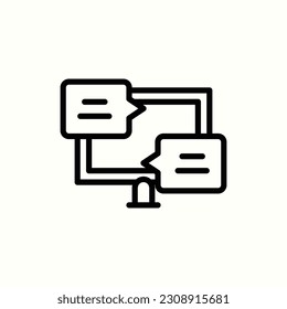 chat, chat, icono de ordenador personal, icono aislado en fondo claro, perfecto para sitio web, blog, logotipo, diseño gráfico, medios sociales, interfaz de usuario, aplicación móvil