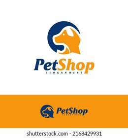 Chat Pet Logo Design Template. Pet logo concept vector. Emblem, Creative Symbol, Icon