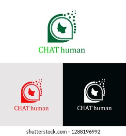 Chat and phone with human icons templates, vector logo technology for business corporate, message, people, elements, illustration -vector