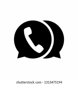 chat phone icon vector logo illustration silhouette