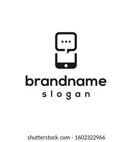 Chat Phone Logo Design Vector