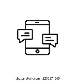 Charla con el vector de icono del símbolo del teléfono para el diseño web y gráfico.