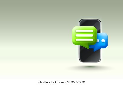 Chat phone. Talk, dialogue, messenger or online support concept. web icon. Vector illustration