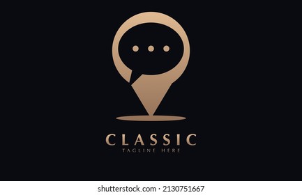 Chat Pin abstract monogram vector logo template
