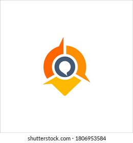 chat pin local logo design vector sign