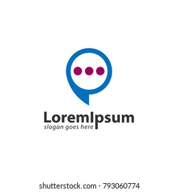 Chat Pin Locator Logo Design
