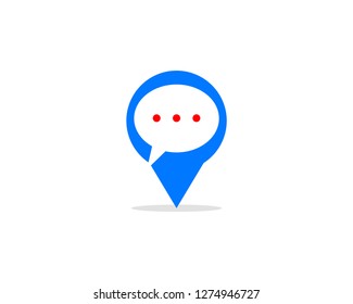 Chat Pin Logo Design Element
