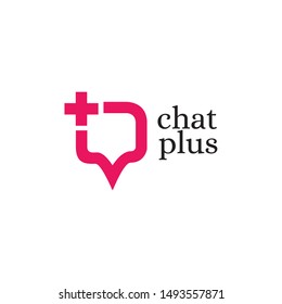 Chat Plus Logo Design Template Inspiration - Vector