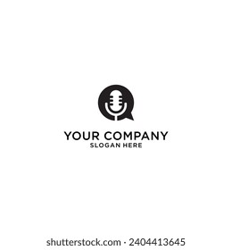 chat podcast logo design vector. podcast icon, logo design template