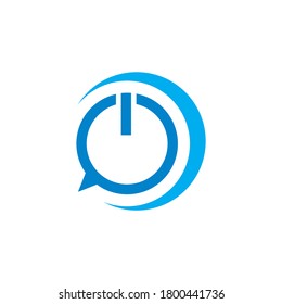 chat and power logo , technology logo