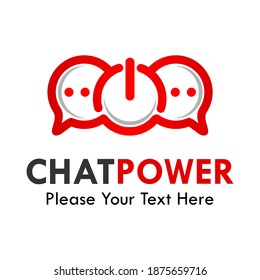 Chat mit Power-Logo-Vorlage zur Illustration