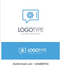 Chat Preferences, Chat Setting, Chat Support Blue Outline Logo Place for Tagline