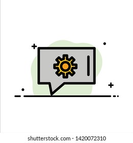 Chat Preferences, Chat Setting, Chat Support  Business Flat Line Filled Icon Vector Banner Template