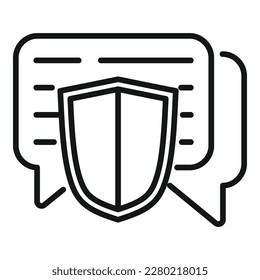 Chat privacy icon outline vector. Data information. Policy cyber