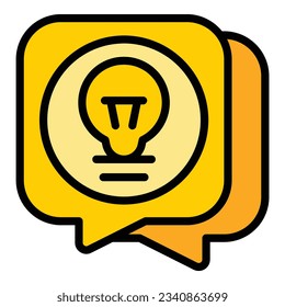 Vector de contorno de icono de promoción de chat. Etiqueta. Color plano de la venta de precios