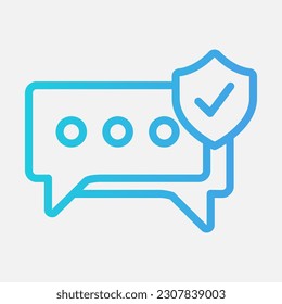 Chat-Schutzsymbol im Farbverlauf-Stil, Verwendung für Website-Mobile-App-Präsentation