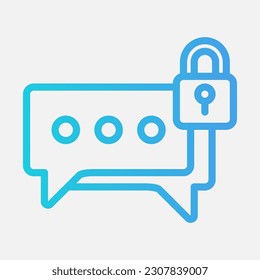 Icono de protección de chat en estilo degradado, uso para presentación de aplicaciones móviles del sitio web