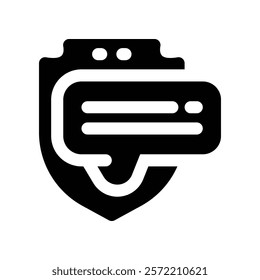 chat protection icon. vector glyph icon for your website, mobile, presentation, and logo design.