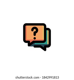 Chat, Question, FAQ, Support Icon. Business Icon Set Vector Logo Symbol.
