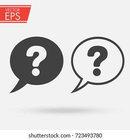 Chat, question icon. Cloud Ask Question symbol. Speech bubble communication vector illustration.