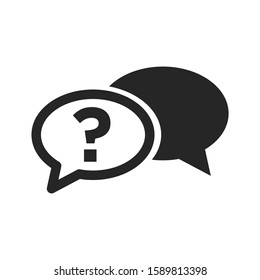 Chat, question icon vector sign isolated for graphic and web design. Help symbol template color editable on white background, Thin linear graphic Eps10.