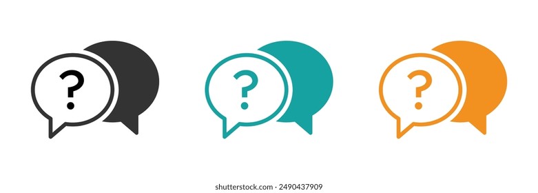 Chat, colección de iconos de preguntas. Iconos vectoriales