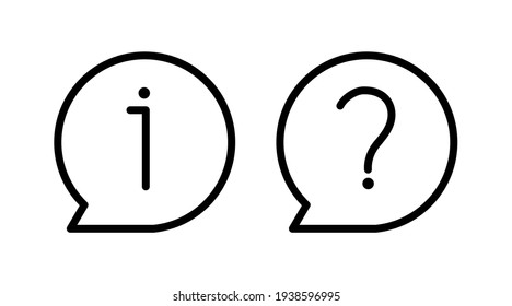 Chat, Fragen Informationen schwarz-weiß Symbol. Eines der gesetzten Web-Icons Vector Lineare Illustration. isoliert