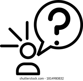 Chat question mark with person, man chatting icon, Vector