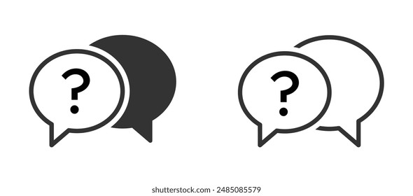 Chat and question mark vector icons collection