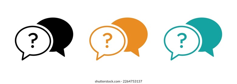 Chat, question vector icons set 