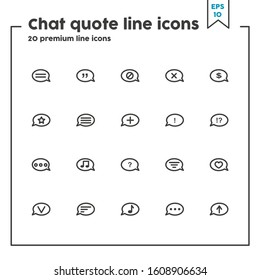 Chat quote thin line icon. Vector illustration symbol elements for web design and apps.