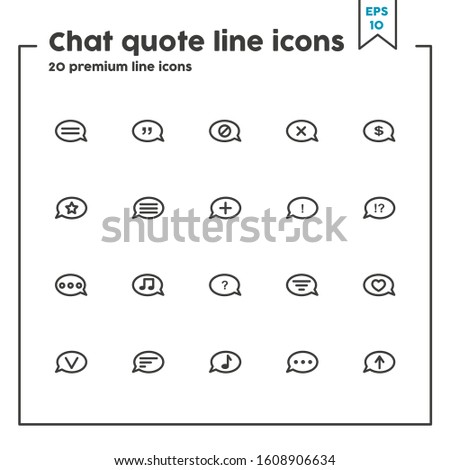 Chat quote thin line icon. Vector illustration symbol elements for web design and apps.
