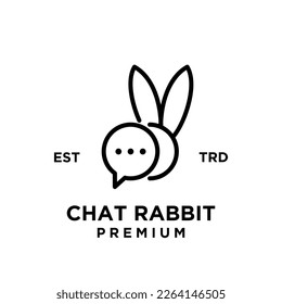 chat rabbit logo icon design illustration template