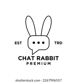 Chat-Kaninchen-Logo-Symbol-Design-Vorlage