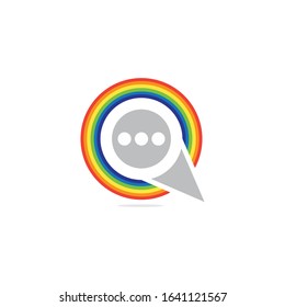 chat rainbow vector logo to company
