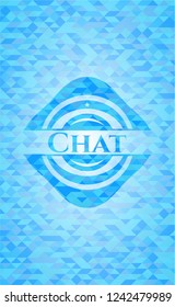 Chat realistic sky blue mosaic emblem