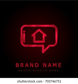 Chat red chromium metallic logo