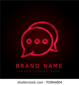 Chat red chromium metallic logo