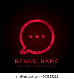 Chat red chromium metallic logo