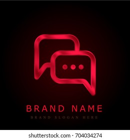 Chat red chromium metallic logo