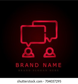 Chat red chromium metallic logo