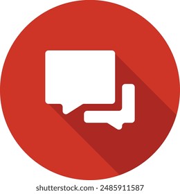Chat red flat icon. Communication icon.