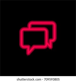 Chat red glowing neon ui ux icon. Glowing sign logo vector