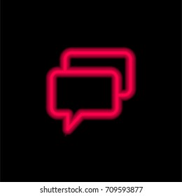 Chat red glowing neon ui ux icon. Glowing sign logo vector