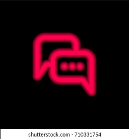 Chat red glowing neon ui ux icon. Glowing sign logo vector