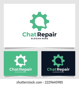 plantilla de diseño de vectores del logotipo de reparación de chat